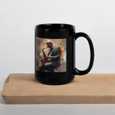 Black Glossy Mug with Beat Blast Design
